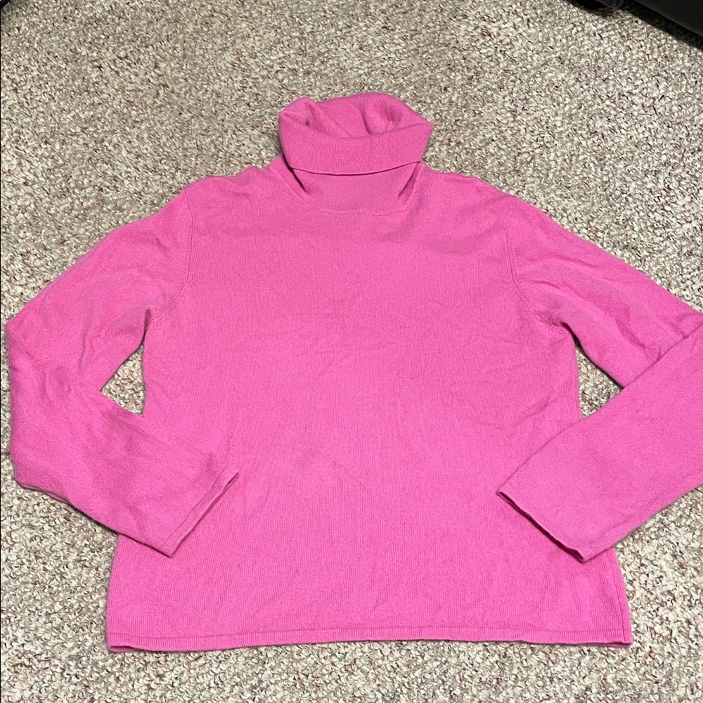 Sarah pacini 100% cashmere pink Turtleneck Sweater